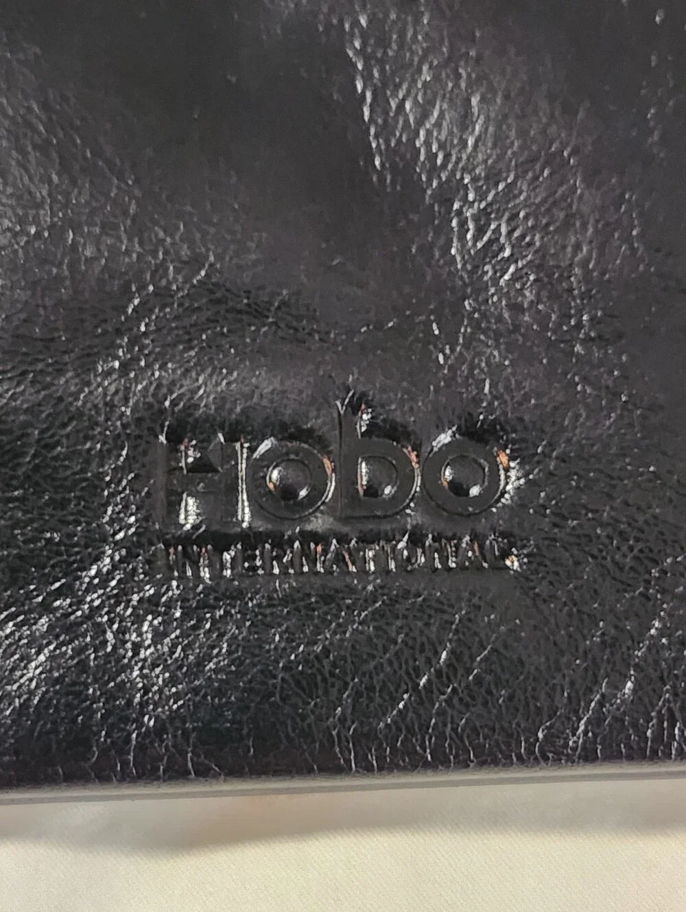 Hobo Handbag Wristlet Purse Black leather